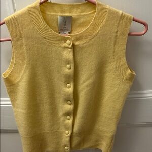 Joie Soft Yellow Cashmere Cardigan